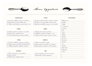 Notes Menu tygodnia