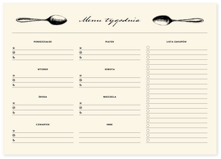 Notes Menu tygodnia